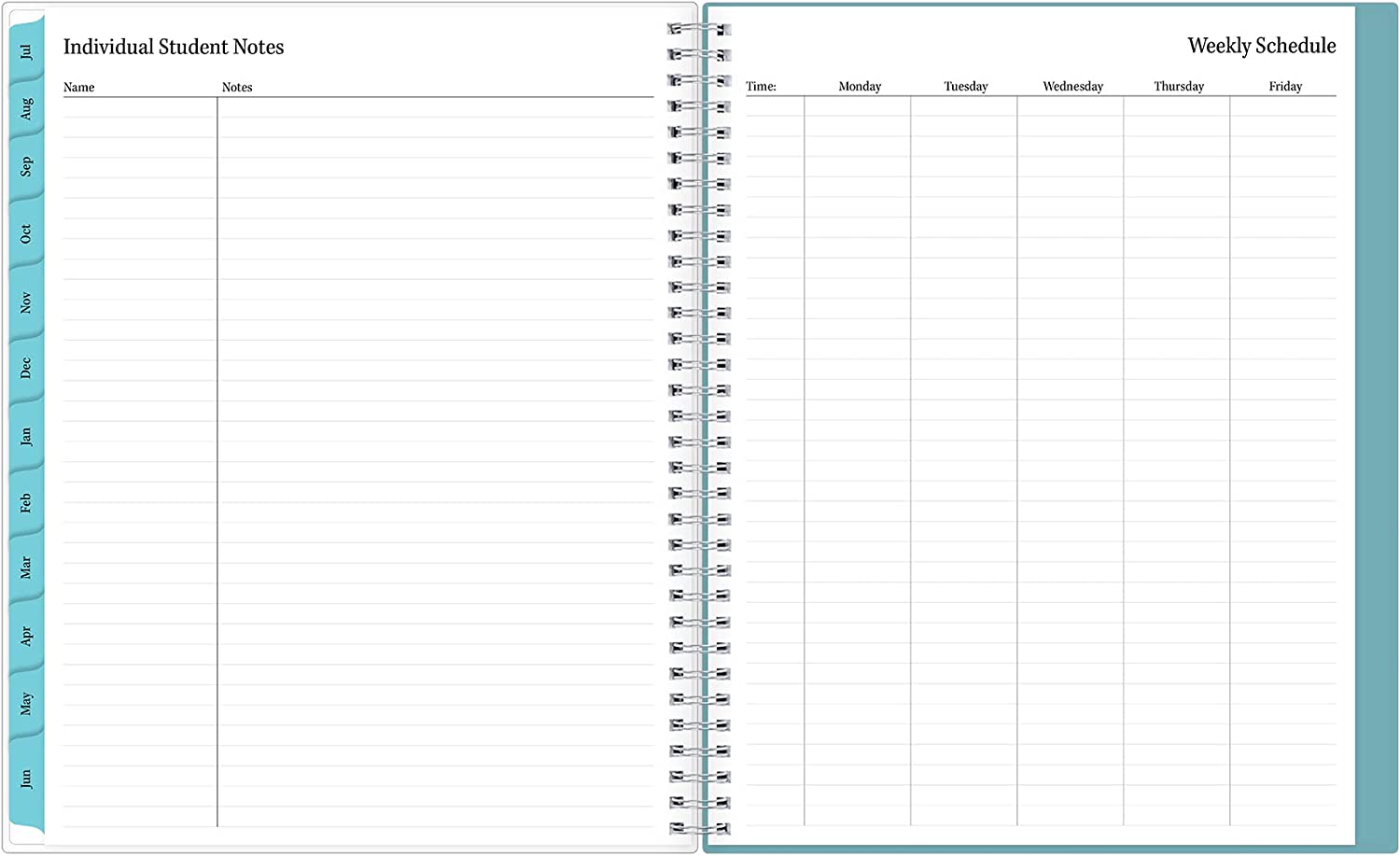 Blue Sky 2022-2023 Academic Year Teacher Weekly & Monthly Lesson Planner, 8.5" x 11", Flexible Cover, Wirebound, Dots (100330-A23) - Image 8
